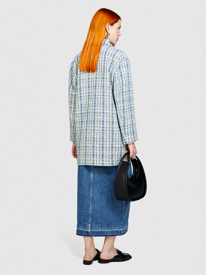 Yarn dyed bouclè jacket - women's jackets - Light Blue | Sisley image number 3